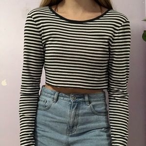 Cropped striped sweater